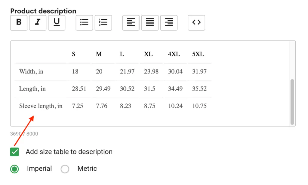 Adding A Size Chart For POD Products On Wix Store - M Tech Wizard