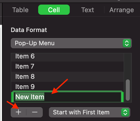 How do I create a drop down menu in Mac Numbers - M Tech Wizard