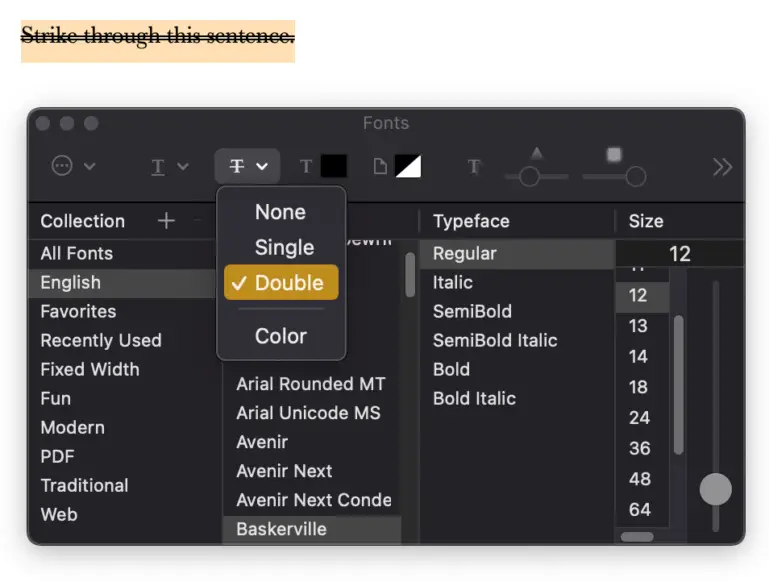 How to change strikethrough color in Mac Pages? - M Tech Wizard