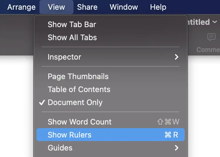 ruler appear by default word for mac